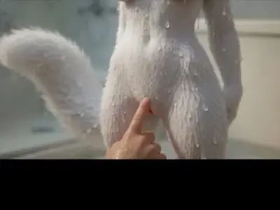 dirty kitty gets cleaned